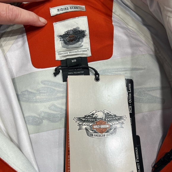Harley-Davidson Orange and White Riding Jacket - Picture 8 of 8